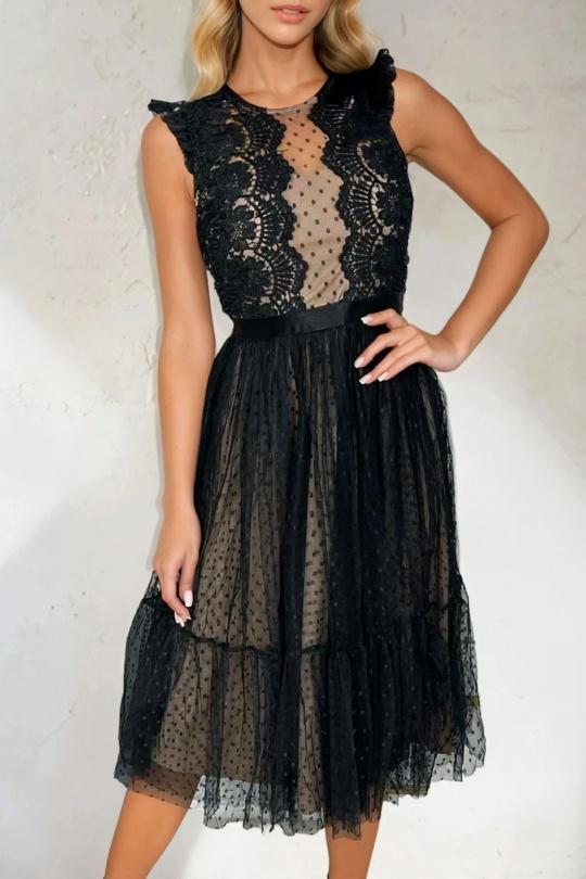Midi dresses Women Black/pink Lily Mcbee 606336 BLACK/NUDE Efashion Paris