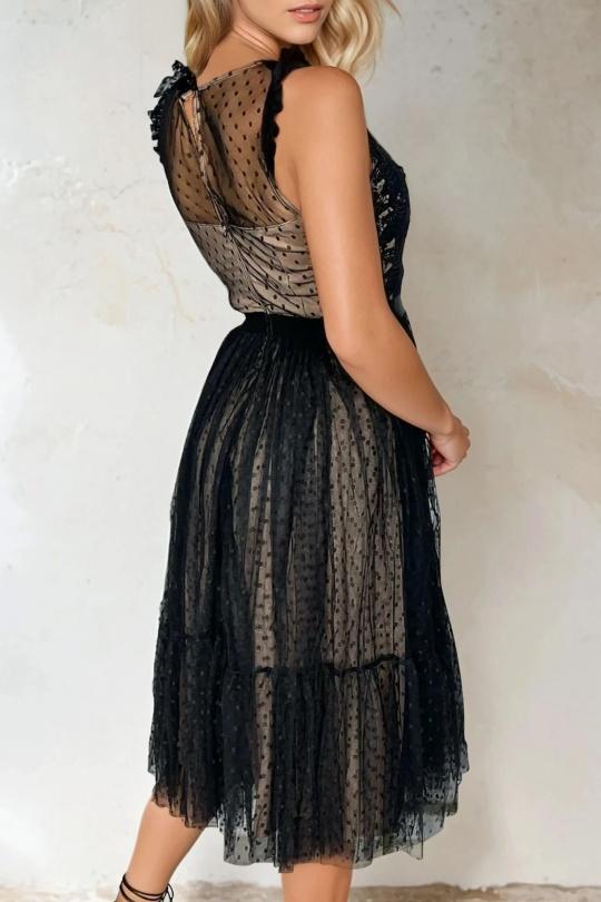Midi dresses Women Black/pink Lily Mcbee 606336 BLACK/NUDE Efashion Paris