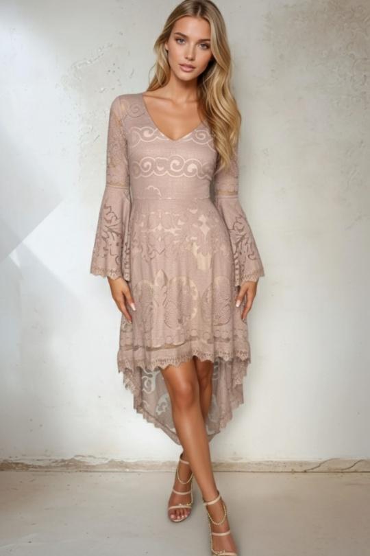 Robes mi-longues Femme Taupe Lily Mcbee 505360 Efashion Paris