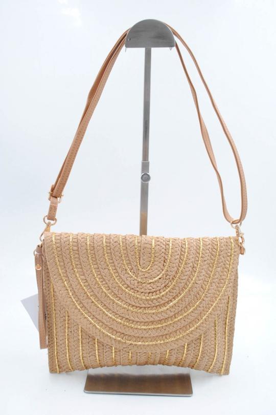 Sacs à bandoulière Maroquinerie Camel / Or Systyle 28010 Efashion Paris