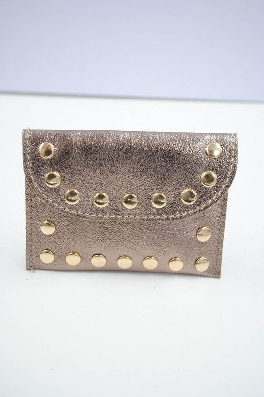 Petite maroquinerie Maroquinerie rose dorée Systyle CUIR-PM-100-1-BRILLANT Efashion Paris