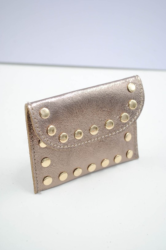 Petite maroquinerie Maroquinerie rose dorée Systyle CUIR-PM-100-1-BRILLANT Efashion Paris