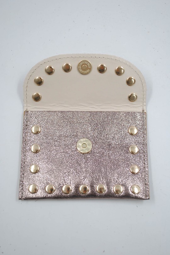 Petite maroquinerie Maroquinerie rose dorée Systyle CUIR-PM-100-1-BRILLANT Efashion Paris