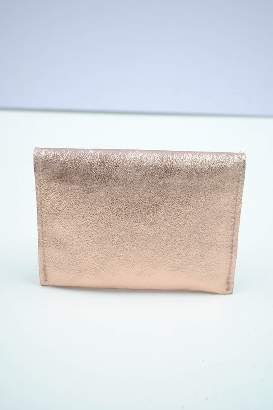 Petite maroquinerie Maroquinerie rose dorée Systyle CUIR-PM-100-1-BRILLANT Efashion Paris