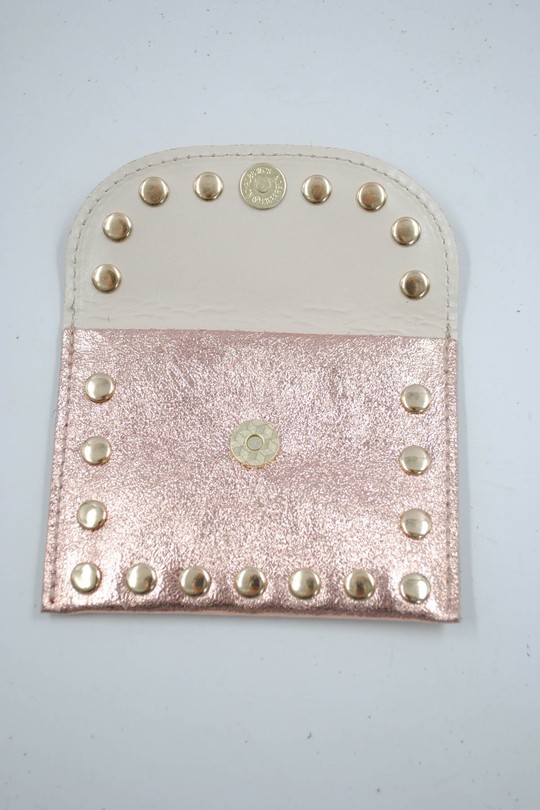 Petite maroquinerie Maroquinerie rose dorée Systyle CUIR-PM-100-1-BRILLANT Efashion Paris