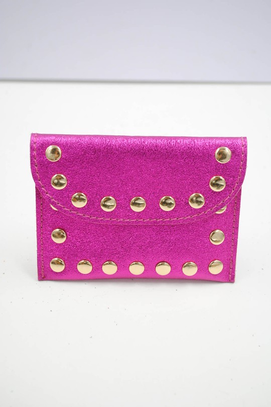 Petite maroquinerie Maroquinerie rose dorée Systyle CUIR-PM-100-1-BRILLANT Efashion Paris