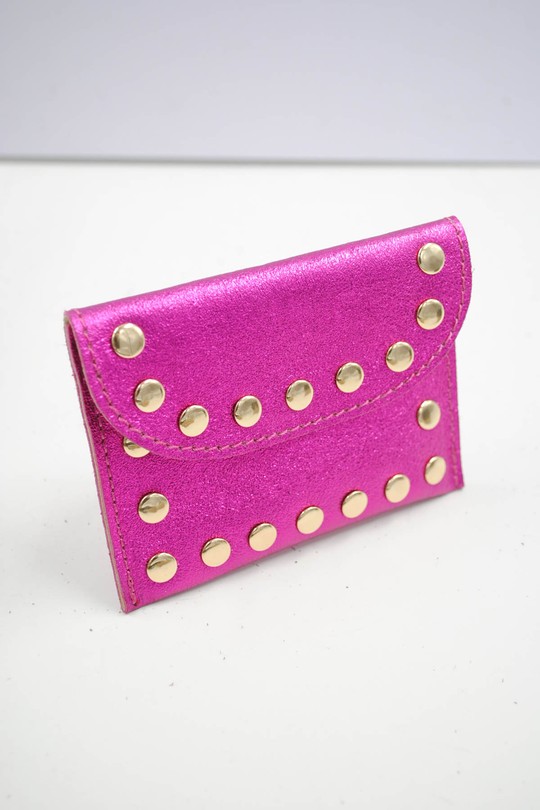 Petite maroquinerie Maroquinerie rose dorée Systyle CUIR-PM-100-1-BRILLANT Efashion Paris