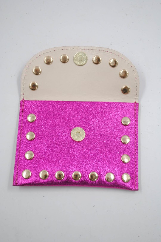 Petite maroquinerie Maroquinerie rose dorée Systyle CUIR-PM-100-1-BRILLANT Efashion Paris