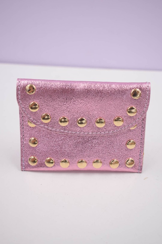 Petite maroquinerie Maroquinerie rose dorée Systyle CUIR-PM-100-1-BRILLANT Efashion Paris