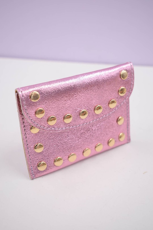 Petite maroquinerie Maroquinerie rose dorée Systyle CUIR-PM-100-1-BRILLANT Efashion Paris