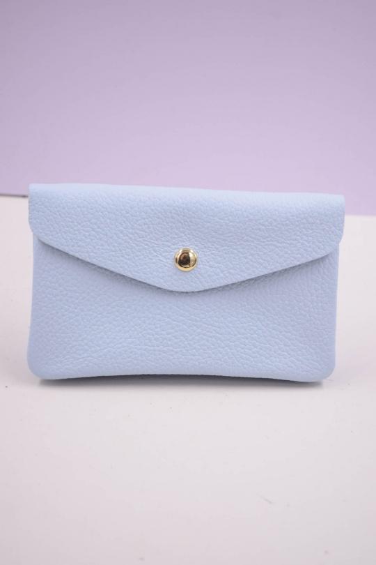 Petite maroquinerie Maroquinerie Bleu clair Systyle CUIR-IT-PM-098-2-LITCHI Efashion Paris