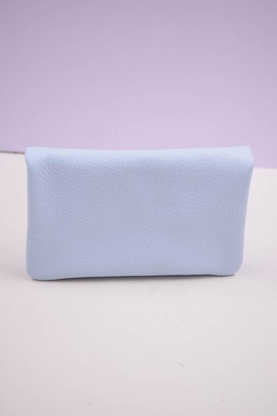 Petite maroquinerie Maroquinerie Bleu clair Systyle CUIR-IT-PM-098-2-LITCHI Efashion Paris