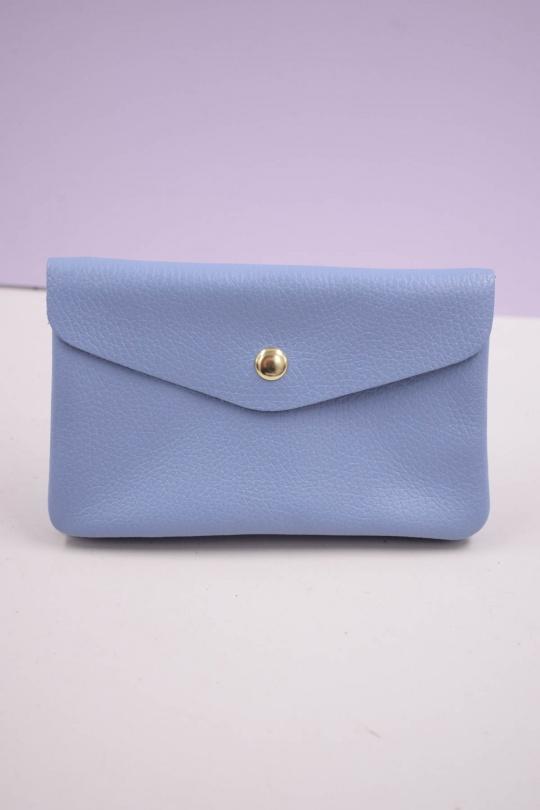 Petite maroquinerie Maroquinerie Bleu clair Systyle CUIR-IT-PM-098-2-LITCHI Efashion Paris