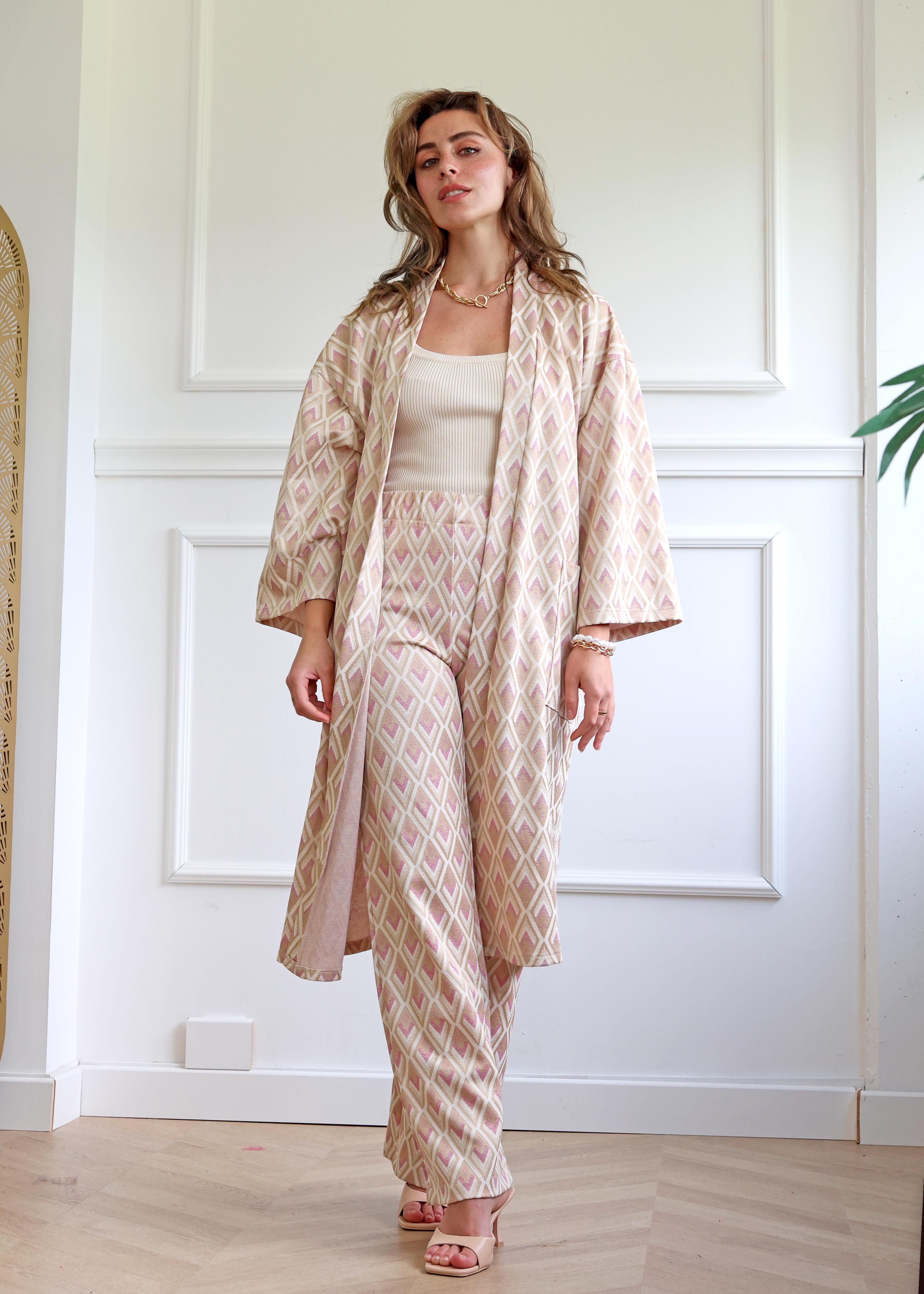 Topshop - T-shirt oversize avec imprimé Saint-Tropez en relief - Rose