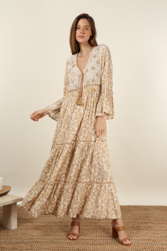 Maxi dresses Women White GOLDEN DAYS L6214 Efashion Paris