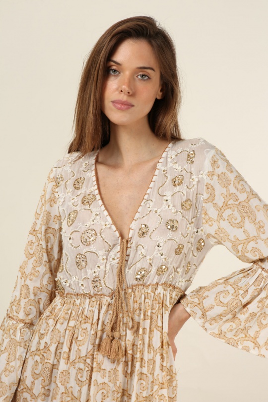 Maxi dresses Women White GOLDEN DAYS L6214 Efashion Paris