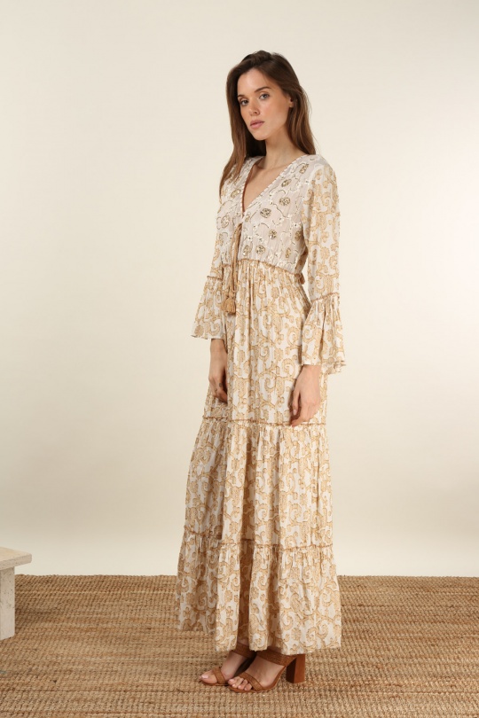 Maxi dresses Women White GOLDEN DAYS L6214 Efashion Paris