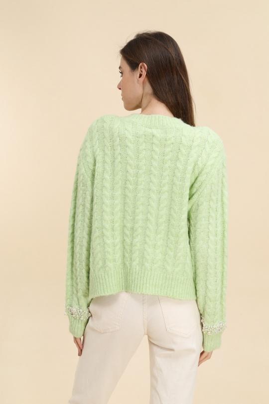 Pulls Femme Vert clair GOLDEN DAYS C79003 Efashion Paris