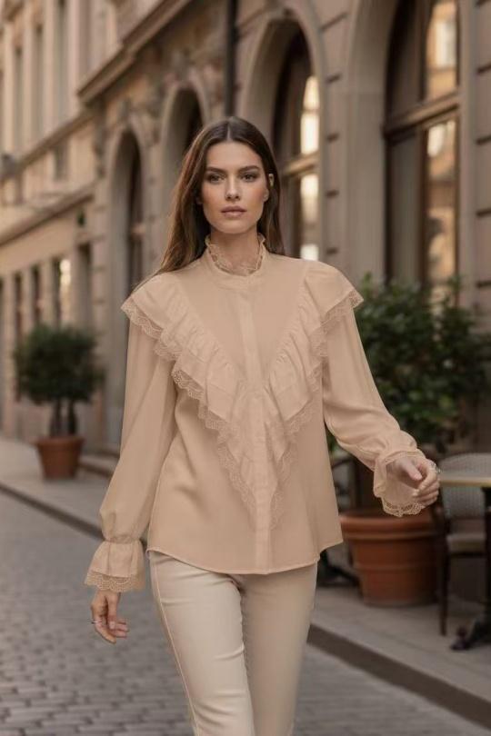 Chemises Femme Beige LUZABELLE LU8576 Efashion Paris