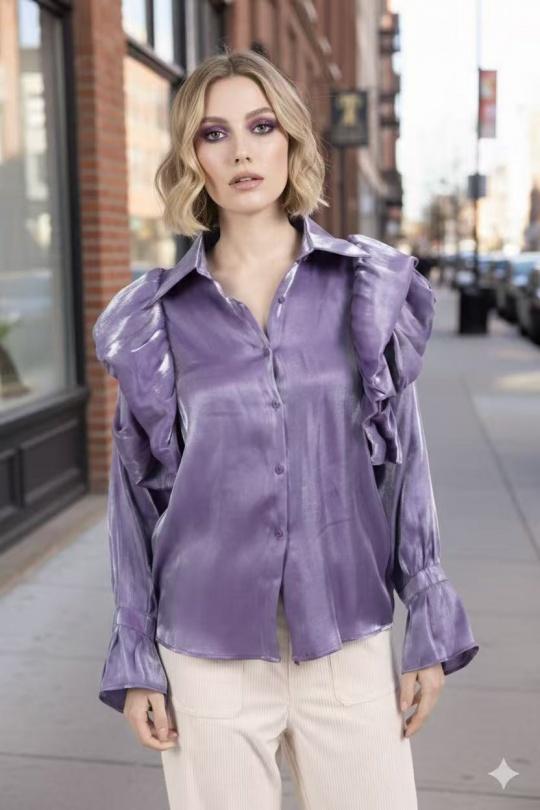 Chemises Femme Violet LUZABELLE LU8574 Efashion Paris