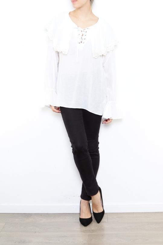 Tops Femme Blanc LUZABELLE 9395 Efashion Paris