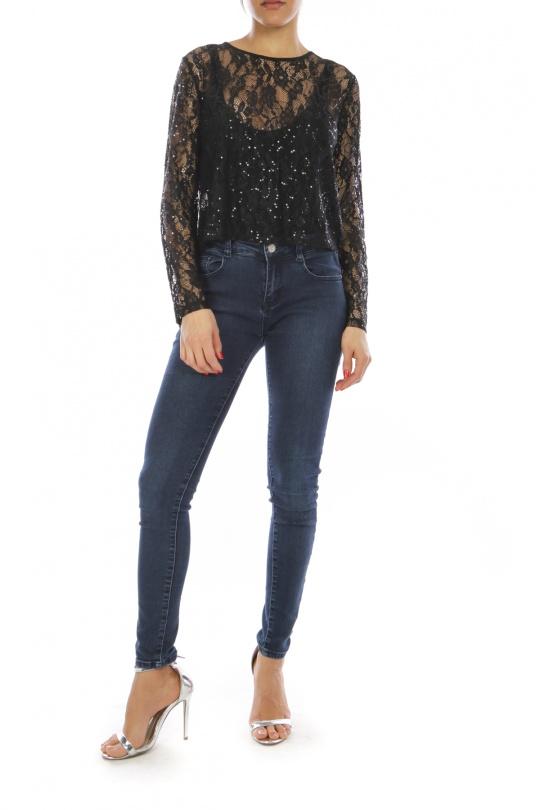 Tops Femme Noir LUZABELLE 9114 Efashion Paris