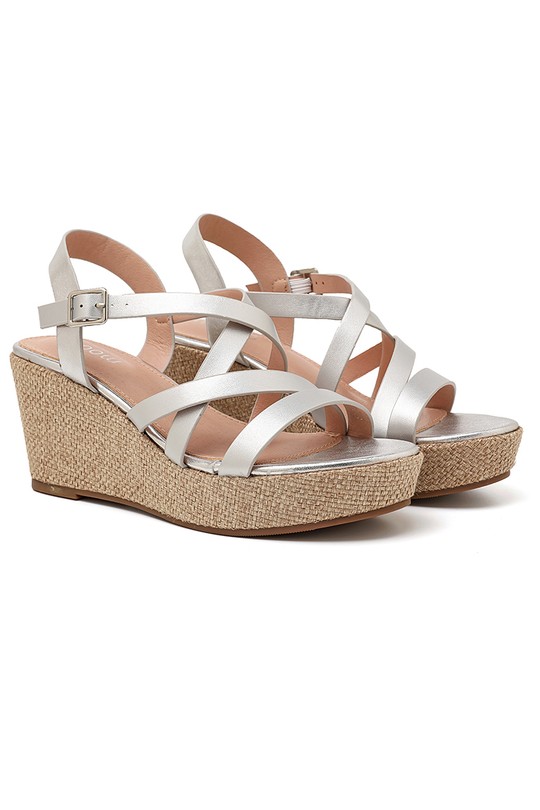 De cuña Zapatos Silver My Stories (Moow) SH6162 Efashion Paris