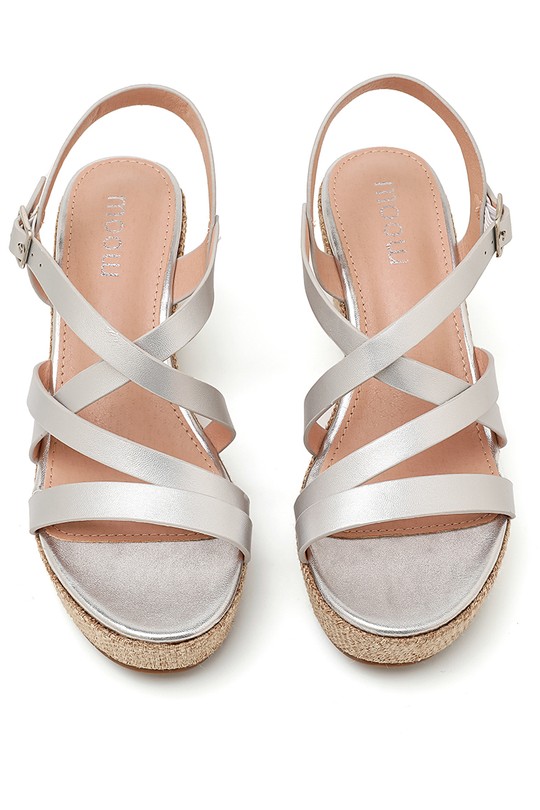 De cuña Zapatos Silver My Stories (Moow) SH6162 Efashion Paris