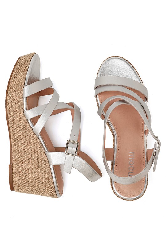 De cuña Zapatos Silver My Stories (Moow) SH6162 Efashion Paris