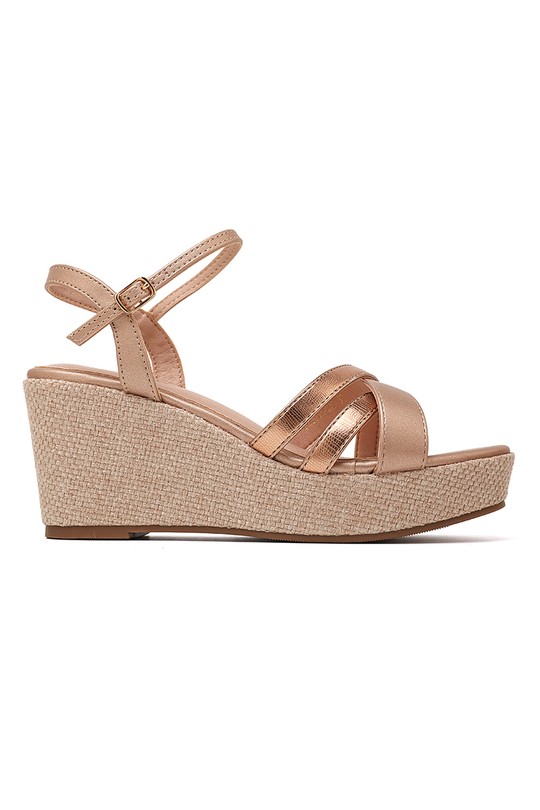 De cuña Zapatos Champagne My Stories (Moow) SH6163 Efashion Paris
