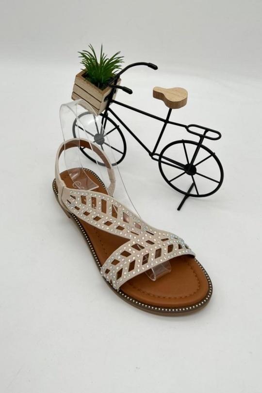 Sandali Scarpe Beige CHC Shoes N21-762 Efashion Paris