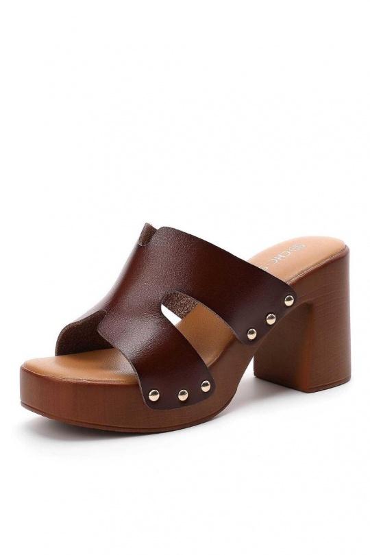 Sandals Shoes Brown CHC Shoes N25-177 Efashion Paris