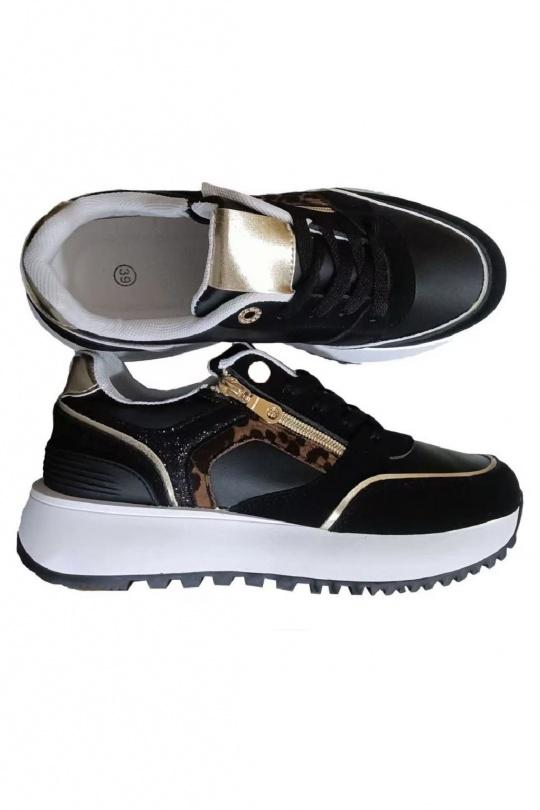 Baskets Chaussures Noir CHC Shoes LEI-60 Efashion Paris