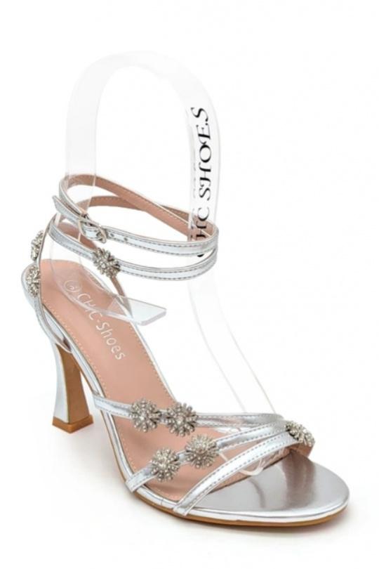 Sandales Chaussures Argent CHC Shoes N24-091 Efashion Paris