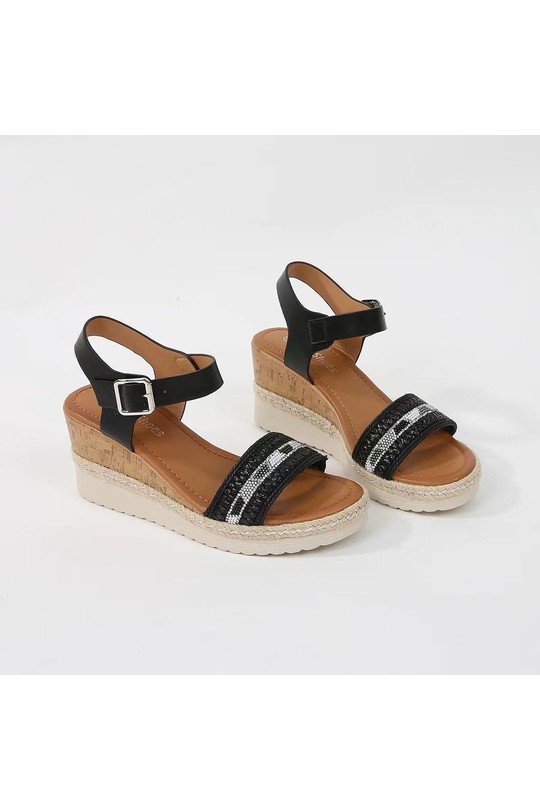 Wedges Shoes Black CHC Shoes LF-001 Efashion Paris