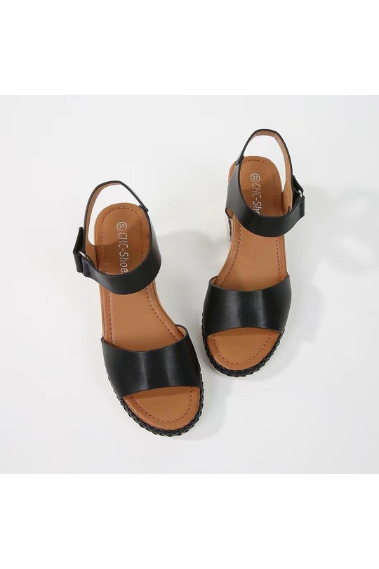 Wedges Shoes Black CHC Shoes LF-002 Efashion Paris