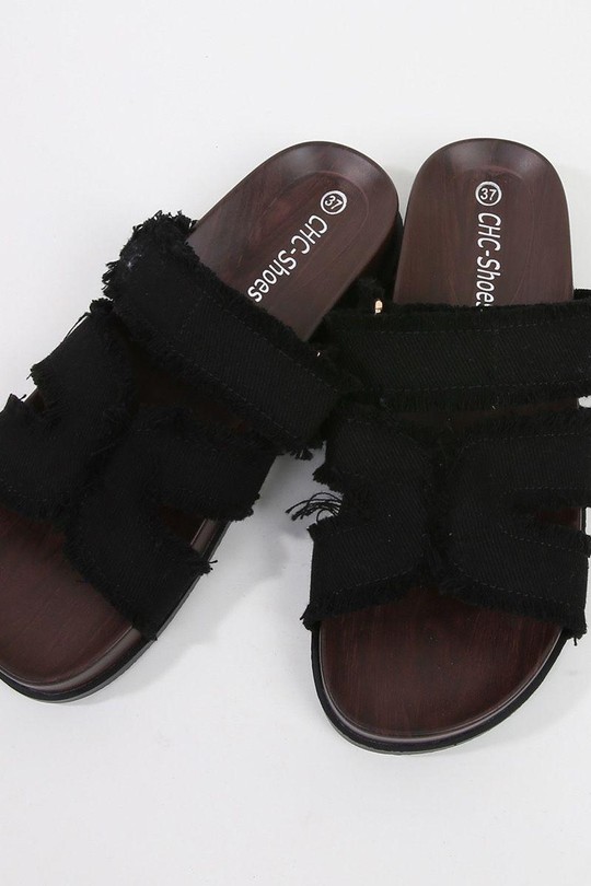 Sandales Chaussures Noir CHC Shoes df-008 Efashion Paris
