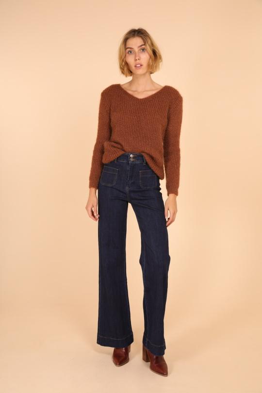 Pulls Femme Noir POMELO PARIS CANDY V Efashion Paris
