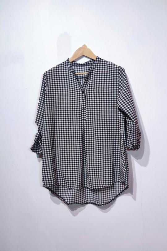 Camisas Mujer Black POMELO PARIS LINA CHECKED SHIRTS Efashion Paris