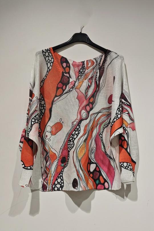 Pulls Femme Multicolore POMELO PARIS PESS ORANGE BRILLANT  Efashion Paris