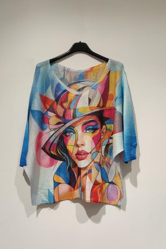 Maglioni Donna Multicolor POMELO PARIS PESS PRINT PE25 FEMME CHAPEAU BRILLANT Efashion Paris