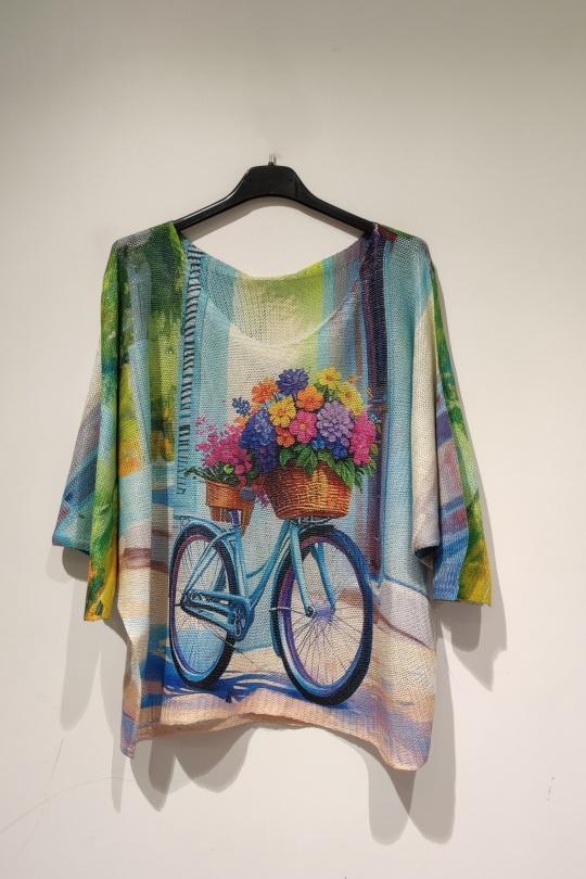 Jerséis Mujer Multicolor POMELO PARIS PESS PRINT PE25 VÉLO FLEUR BRILLANT Efashion Paris