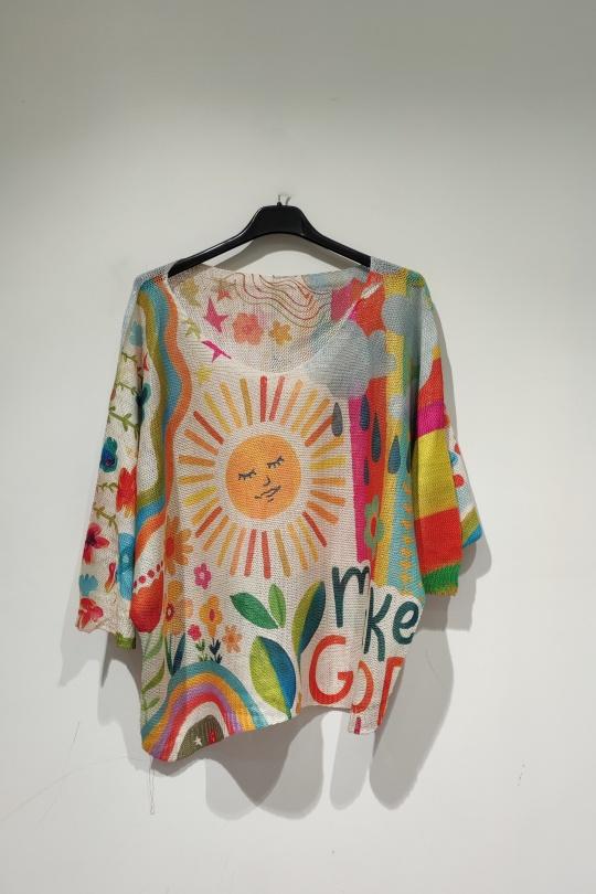 Jerséis Mujer Multicolor POMELO PARIS YESS PRINT PE25 SOLEIL BRILLANT Efashion Paris