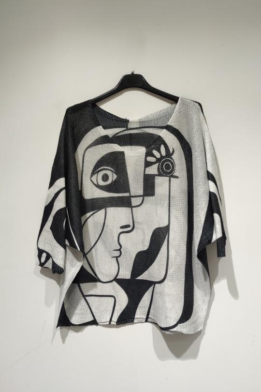 Pulls Femme Multicolore POMELO PARIS YESS PRINT PE25 PICASSO BRILLANT Efashion Paris