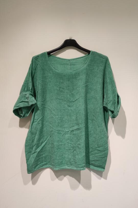 T-shirts Donna Green water POMELO PARIS LINO GT T-SHIRT - PE25 Efashion Paris