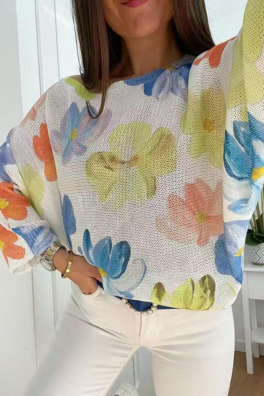 Maglioni Donna Multicolor POMELO PARIS PESS PRINT PE25 FLEURS JAUNES BRILLANT Efashion Paris