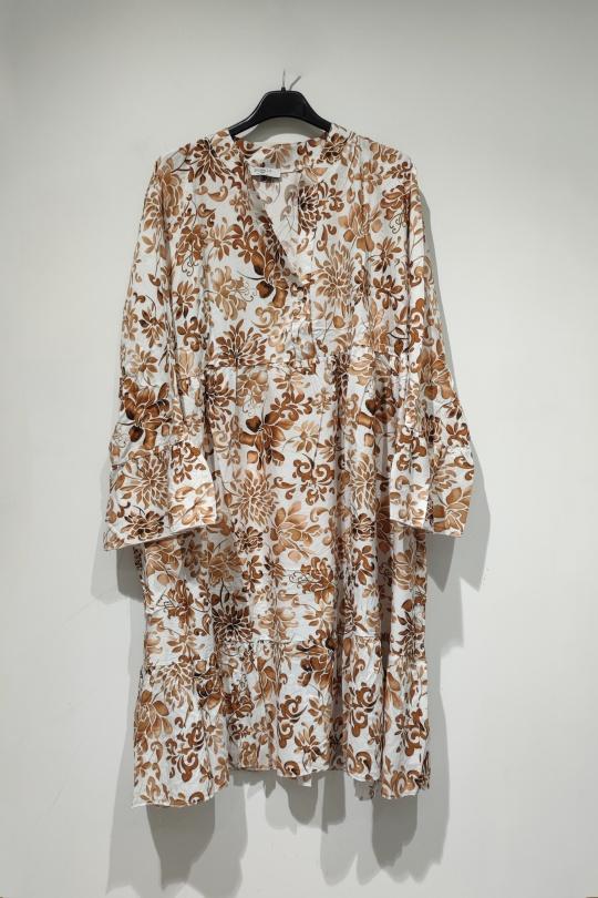 Robes mi-longues Femme Brun POMELO PARIS MARIA ROBE 2508-1 Efashion Paris