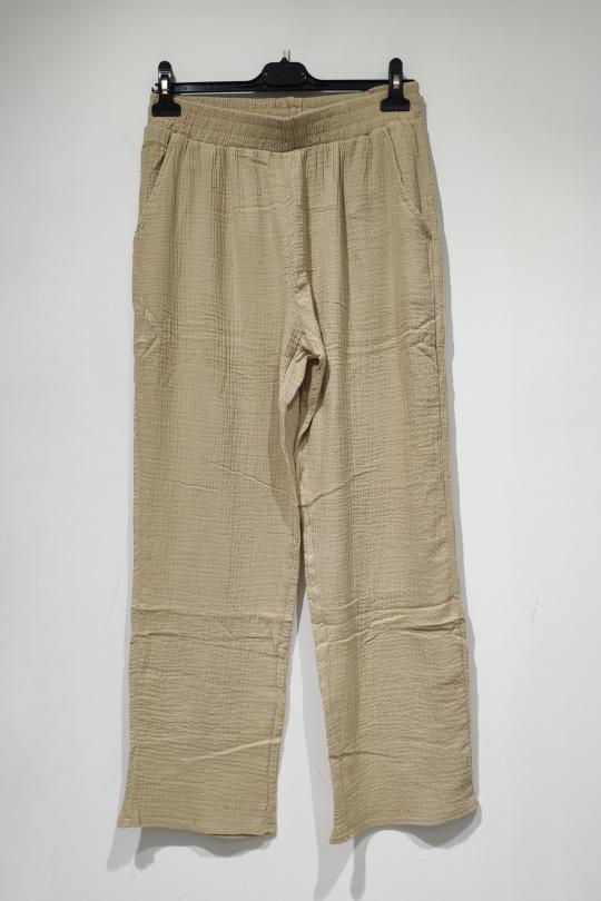 Pantalones Mujer Beige POMELO PARIS GAS DE COTON PANTALON 2502 Efashion Paris