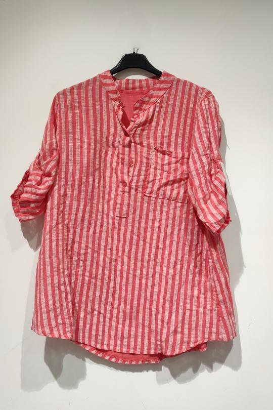 Blouses Femme Corail POMELO PARIS LISA BLOUSE RAYURES - PE25 Efashion Paris