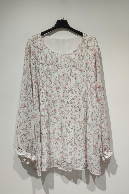 Tuniques Femme Blanc POMELO PARIS VERA BLOUSE IMPRIMÉS 1826 ART Efashion Paris